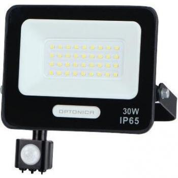Proyector LED SMD 30W 2700lm IP65 Cuerpo Negro con Detector - Blanco Natural 4000K - 159x178x30mm