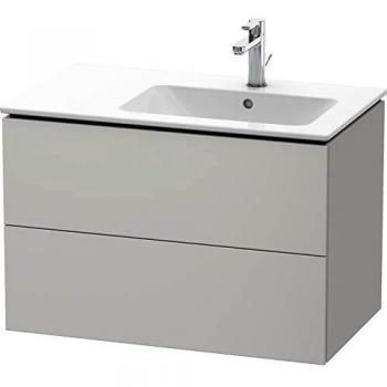 Mueble bajo lavabo Duravit L-Cube 82x48,1cm, 2 cajones, con lavabo a la derecha, color gris betón mate