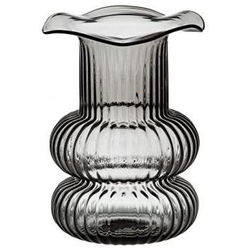 Jarrón de vidrio gris 16,5 x 16,5 x 25 cm
