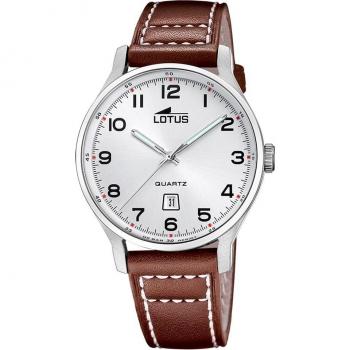 Reloj Lotus 18954/1 Classic Steel de piel marrón