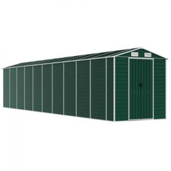 Green Garden Shed 191x895x198 cm Galvanised Steel