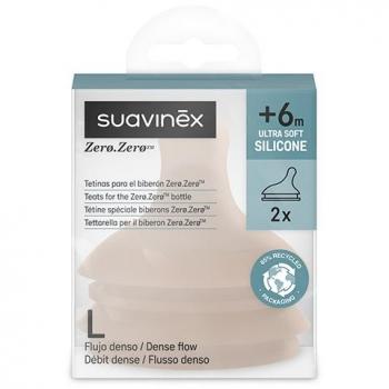 Suavinex Zero Zero Medium L Anti-Colic Silicone Teat - Dense Flow (2 Pack)