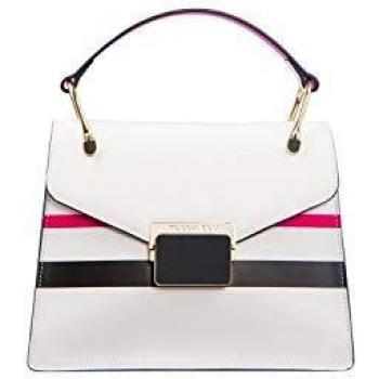 Tosca Blu - Bolso de asas de Cuero para mujer Blanco Bianco H cm. 19 x cm. 23,5 x cm. 10
