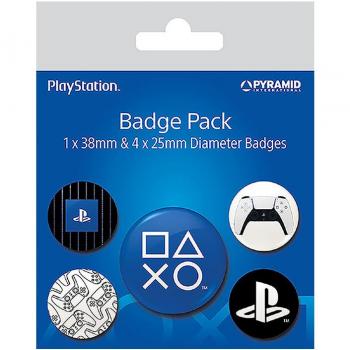 Set de Chapas PlayStation Everything To Play For - Pack de 5 Unidades con Medidas: 1 x 3,8 cm y 4 x 2,5 cm