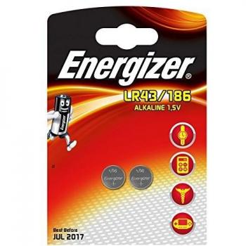 Energizer Button Cell Batteries LR43 1.5V Alkaline Pack of 2