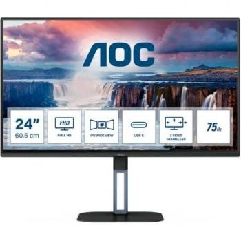 AOC 24V5CE/BK Monitor Profesional 23.8 Full HD Multimedia Negro LED IPS 75Hz FreeSync USB-C