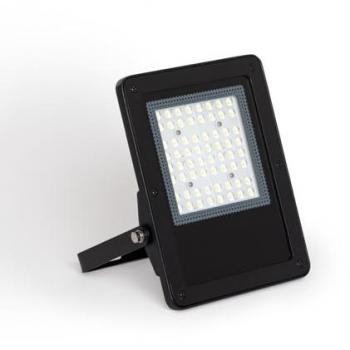 Foco Proyector LED 50W Regulable TRIAC 170 lm/W IP65 Elegance Slim Pro Negro Blanco Cálido Asimétrico 80ºx155º 3000K