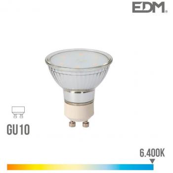 Bombilla dicroica cristal LED GU10 5W 400lm 6400K luz fría Ø5x5,5cm EDM