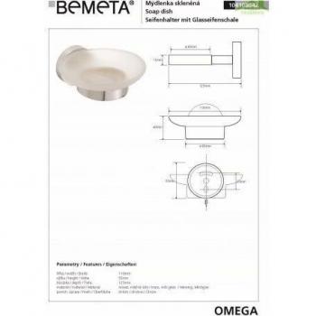 Jabonera Sapho X-Round con Soporte de Vidrio y Cromo XR803