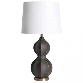 Lámpara de Sobremesa Mara de Cerámica en color Negro/Oro - Pack de 2, dimensiones 40x40x79cm