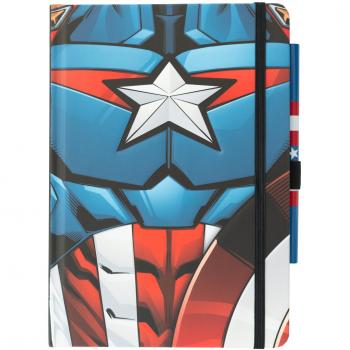 Libreta Premium A5 con Bolígrafo Marvel Capitán América