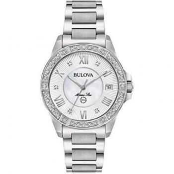 Bulova classic womanzs time only watch marine star collection product code 96r232