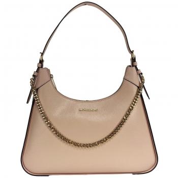 Michael Kors Large Smooth Leather Chain Shoulder Bag Purse in Powder Blush, Beige, One Size