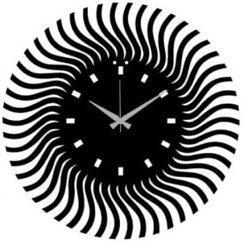 Reloj de Pared Geométrico 48, Metal Negro, 50x0,15x50 cm