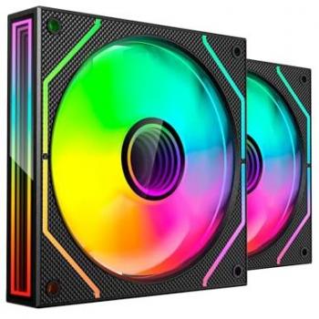 Kit de 2 Ventiladores PWM 120mm ARGB Triple Espejo Infinito 360° Negro Mars Gaming MF-3D Pro