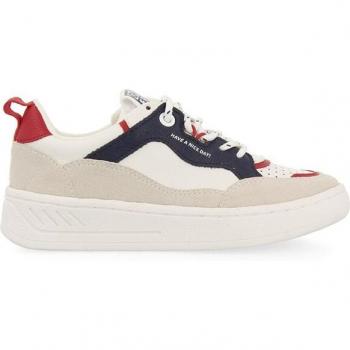 Gioseppo Zapatillas Deportivas Blancas para Niño con Cordones Tipo Trekking, Suela de Casco y Plantilla Memory Effect