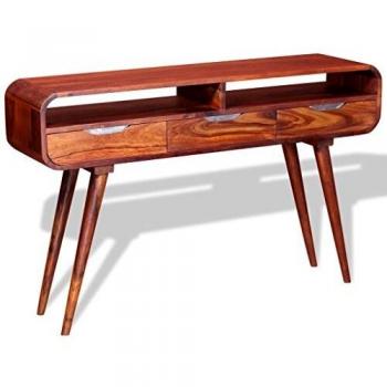 vidaXL Mesa Consola de Madera Maciza de Sheesham Dimension 120x30x75 cm Marrón