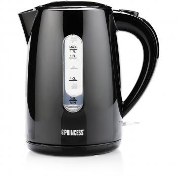 Princess 236017 Hervidora, volumen 1.7 L, Adecuada para personas zurdas y diestras con la base de 360 grados, protección contra la ebullición en seco y válvula de escape de vapor, 2200 W