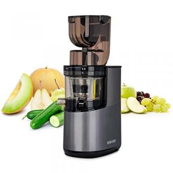 Extractor de Jugos BioChef Atlas Whole Slow Juicer Pro - Motor Potente 350W, 40 RPM, Gran Apertura 8x8 cm