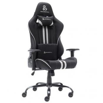 Newskill Kitsune V2 Silla Gaming Tela Transpirable Negro Espacial/Gris, Cojines cervical y lumbar, Reclinable 180º, Soporta hasta 136 kg