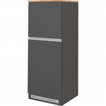 Mueble Cubre Frigorífico Empotrado 2 Puertas para Cocina KS-Sole 60x60x165 cm - Gris y Roble