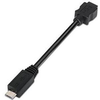 Cable USB 2.0 Mini USB 5Pin/H a Micro USB B/M, Longitud 10cm, Color Negro