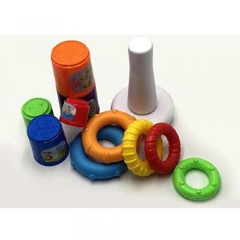 Tachan- Set pirámide con cubos apilables 2 en 1