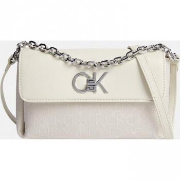 Calvin Klein Re-Lock Chain Handle Cross Body Bag, Female, Beige, Size: ONE SIZE