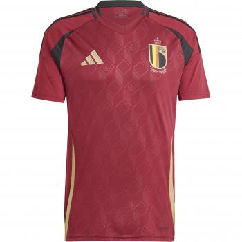 Camiseta primera equipación Bélgica 24 - Adidas - Hombre - Púrpura - Talla: XS - Loneta de algodón