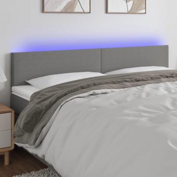 Cabecero LED de tela gris oscuro 180x5x78/88 cm