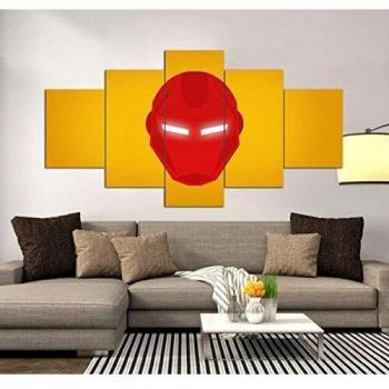 TOPRUN Cuadro Lienzo 5 Partes Modernos Cuadros impresión 5 Piezas XXL Superhero Movie Iron Man Spider Man Hulk Buster Marvel Sin Marco 100 x 50 CM impresión Fotografía Imagen Decoración Hogar