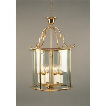 Lámpara colgante Colchester de latón pulido 69 cm con 6 luces