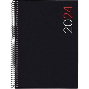 Agenda MiquelRius 2024 Basic City Espiral Plus Semana Vista Tapa PP Negro 155x213mm