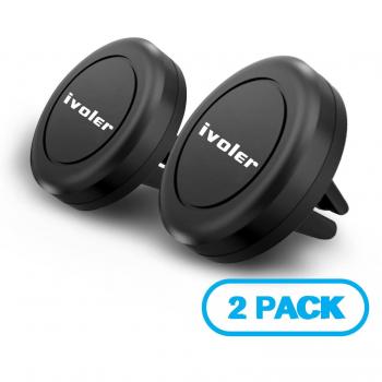 (2 Unidades) iVoler Soporte Móvil Coche Air Magnético,Soporte de Movíles para Rejilla de Ventilación de Coche Grip Magic Car Mount Universal para iPhone 7/6 Plus/6s/6/5 Samsung Galaxy S7/S6 Edge, Huawei P9/P8 lite,MP3 Player y Android Smartphone GPS (