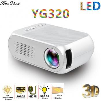 Miniproyector LED portátil YG320 para el hogar, HD 1080P, 320x240 píxeles, HDMI y USB, proyector 3D