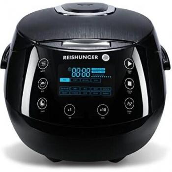 Reishunger Olla Arrocera Electrica y Cocina de Vapor Digital hasta 8 Personas – Hervidor de Arroz con 12 Programas - Con Inserción de Vapor y Función Automática de Mantenimiento del Calor