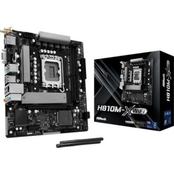 Placa Base AsRock H810M-X Gen5 WiFi Micro ATX LGA 1851 DDR5 Bluetooth 6 2.5 GbE M.2 RGB