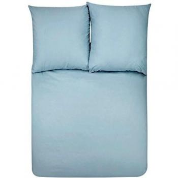 AmazonBasics - Juego con funda de edredón, en microfibra, 260 cm x 240 cm, 65 cm x 65 cm x 2, azul spa