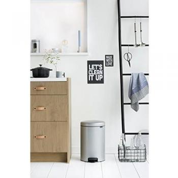 Brabantia Cubo de Basura con Pedal, Acero Inoxidable, Gris Metalizado, 20 l
