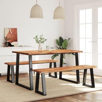 vidaXL 3 Piece Dining Set with Live Edge Solid Wood Acacia - Type: Dining Set; Characteristics: 3 pieces, live edge design, solid wood material (acacia), suitable for dining rooms or outdoor use