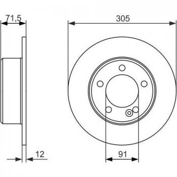 Disco de freno BOSCH 0 986 479 714, macizo aceitado aleado/alt. carburado, diámetro 305 mm, grosor 12 mm, para vehículos RENAULT Master 3 Kasten y
