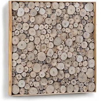 Kave Home - Panel Mural Johari Cuadrado 49 x 49 cm de Madera de Teca