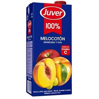 Juver Zumo de Melocotón Manzana Uva, 1L