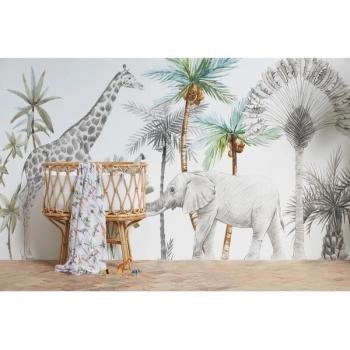 Bimbidreams Mural Textil Africa - Decoración infantil de pared con temática africana