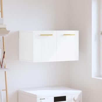 Mueble de pared blanco pulido 60x36,5x35 cm de madera multicapa Vidaxl