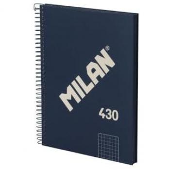 Cuaderno A5 espiral 80 hojas 5x5mm Milan 430 azul