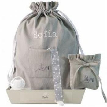 Canastilla personalizada Bebé de París - Gris