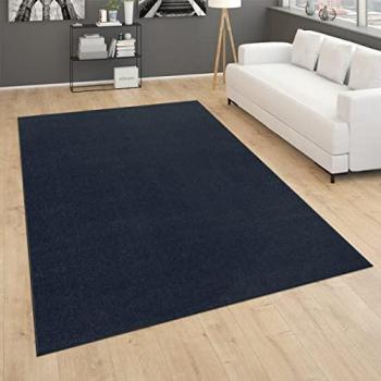 Alfombra Moderno Monocolor Azul Oscuro 140x200 cm, Pelo Corto, Ideal para Salón y Dormitorio