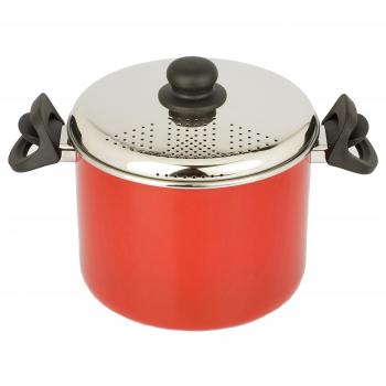 Magefesa Praga - Olla cuece pasta, diámetro 22 cm, color granate