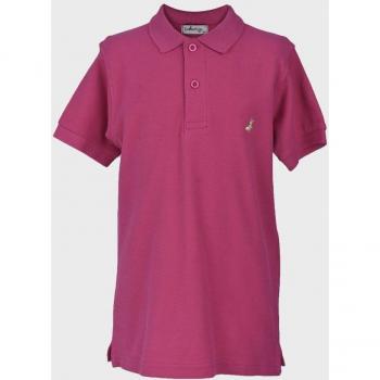Polo de niños fucsia con detalle bordado